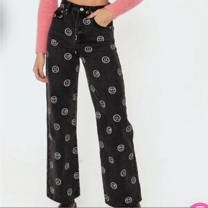 Edikted Moody Smiley Face Jeans